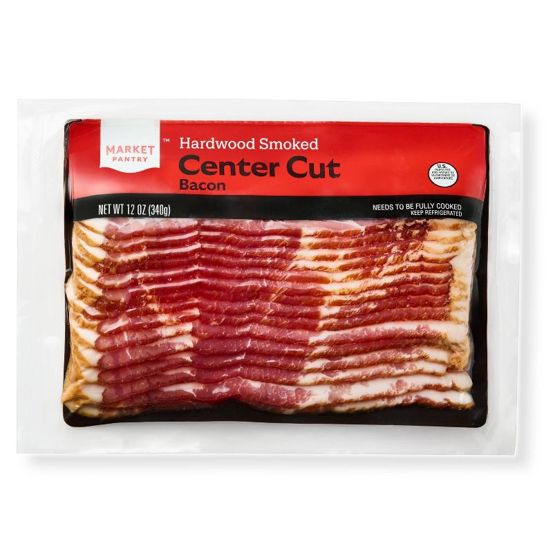 slide 1 of 3, Hardwood Smoked Center Cut Bacon - 12oz - Market Pantry™, 12 oz