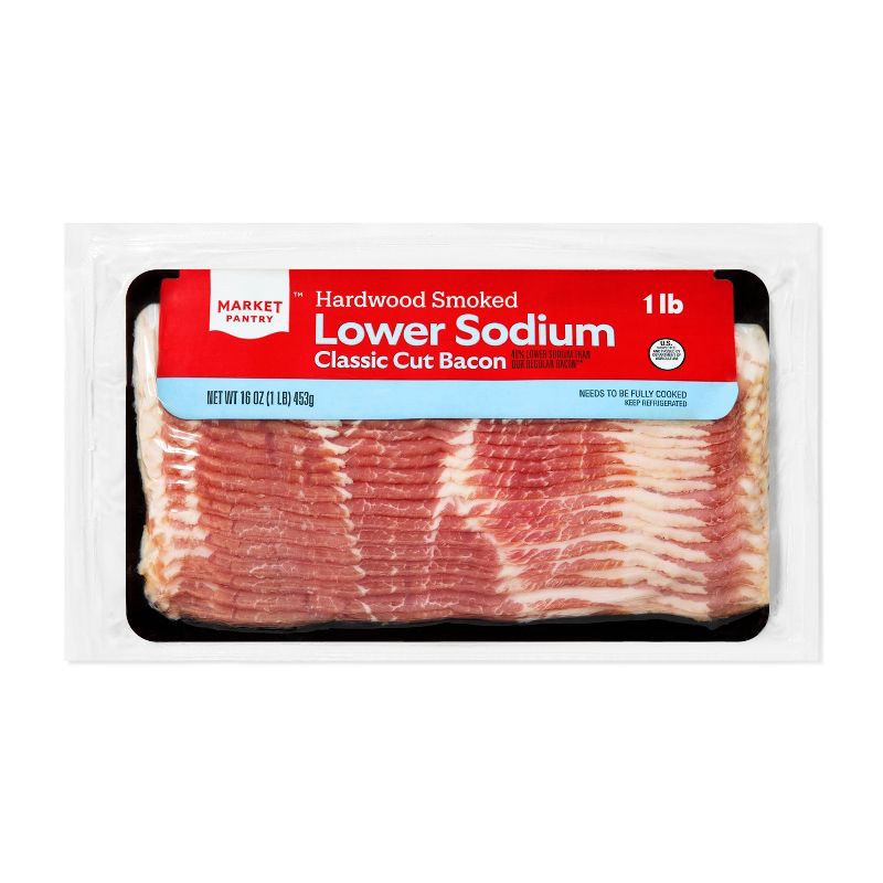 slide 1 of 3, Lower Sodium Bacon - 16oz - Market Pantry™, 16 oz