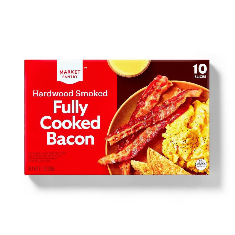 slide 1 of 3, Fully Cooked Bacon - 2.1oz - Market Pantry™, 2.1 oz