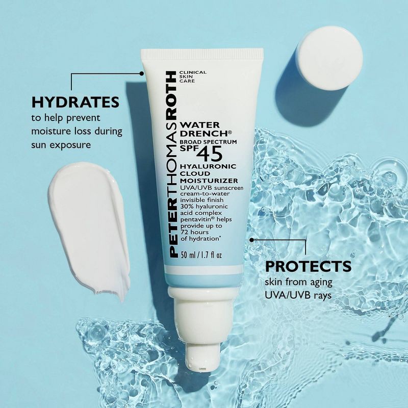 slide 3 of 6, PETER THOMAS ROTH Water Drench Broad Spectrum SPF 45 Hyaluronic Cloud Moisturizer - 1.7 fl oz - Ulta Beauty, 1.7 fl oz