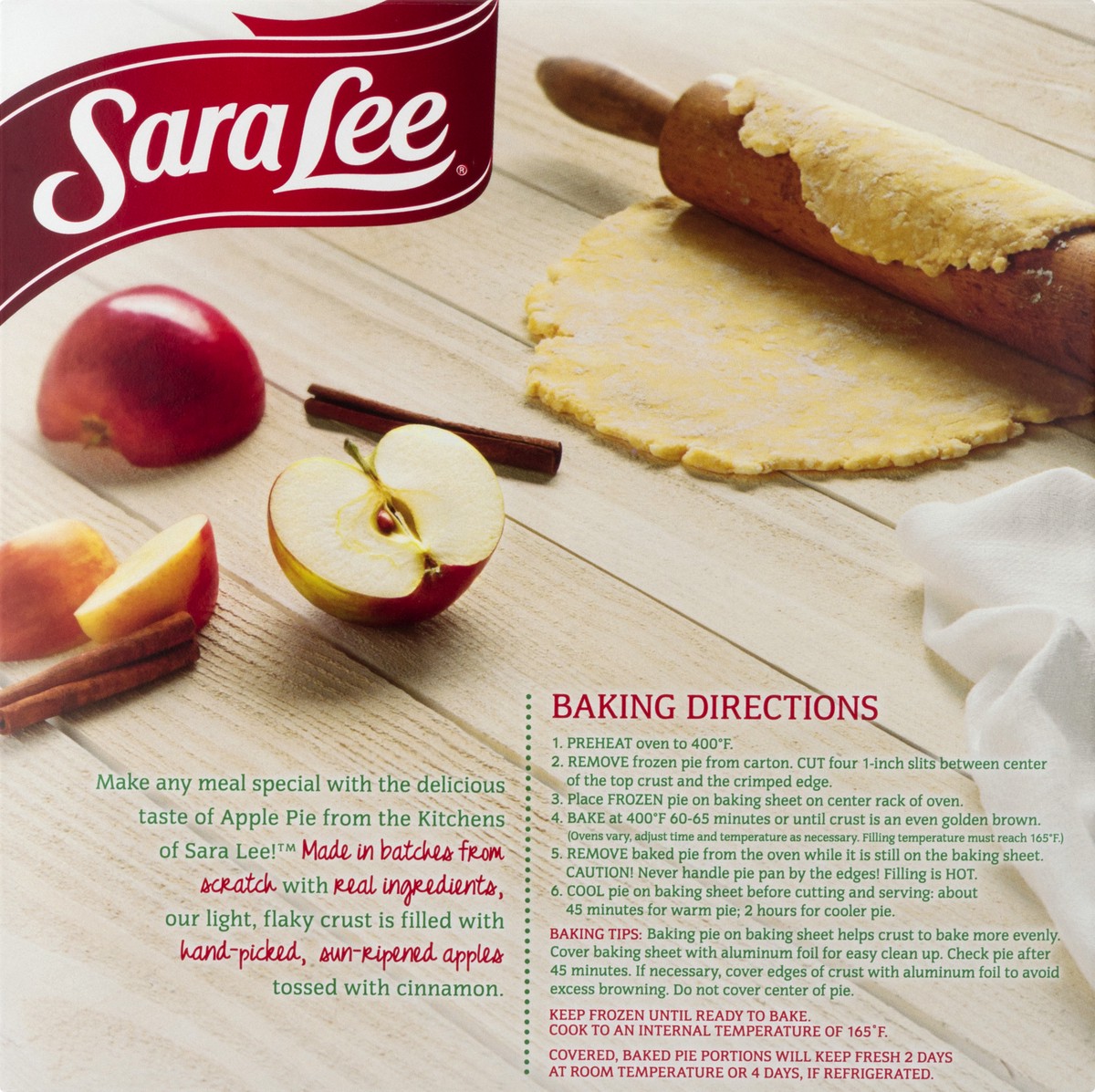 slide 5 of 12, Sara Lee Traditional Fruit Pie 9" Unbaked Apple 34oz, 964 g