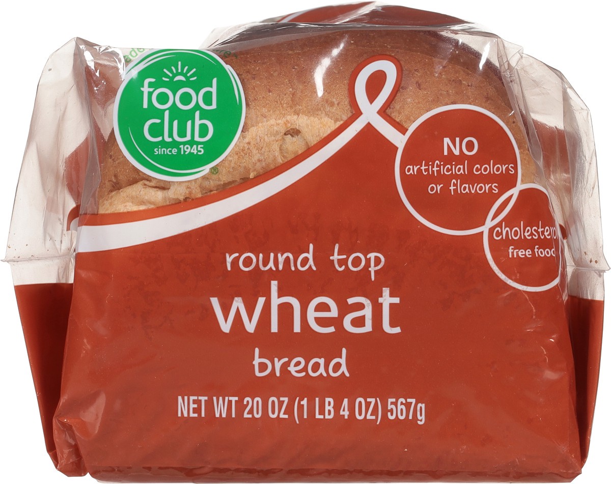 slide 5 of 9, Food Club Round Top Wheat Bread 20 oz, 20 oz