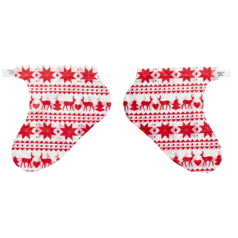 slide 3 of 5, Holler and Glow Rockin Reindeers Printed Foot Masks Gift Set, 2 ct