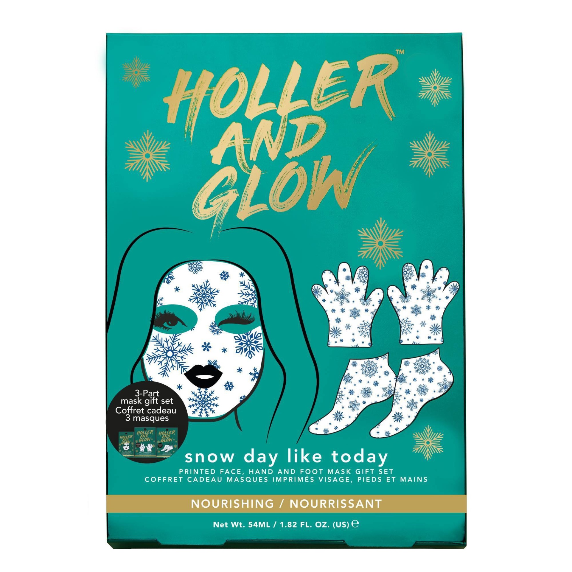 slide 1 of 7, Holler and Glow Snow Day Like Today Masking Gift Set, 3 ct