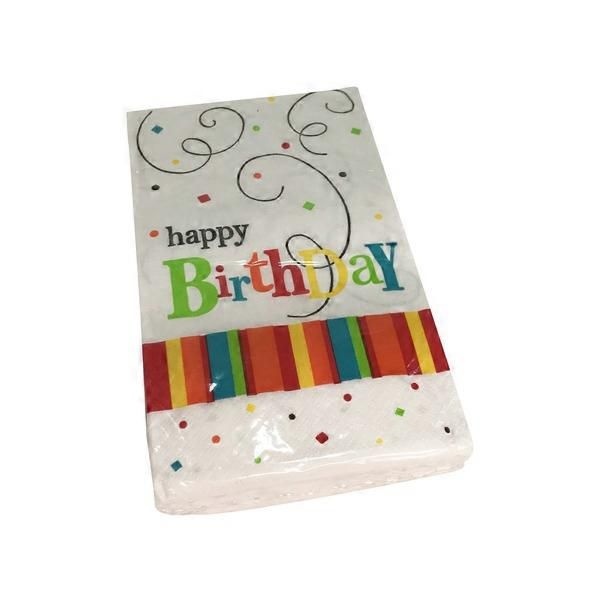 slide 1 of 1, Premier Stylz Happy Birthday Confetti Guest Napkins, 24 ct