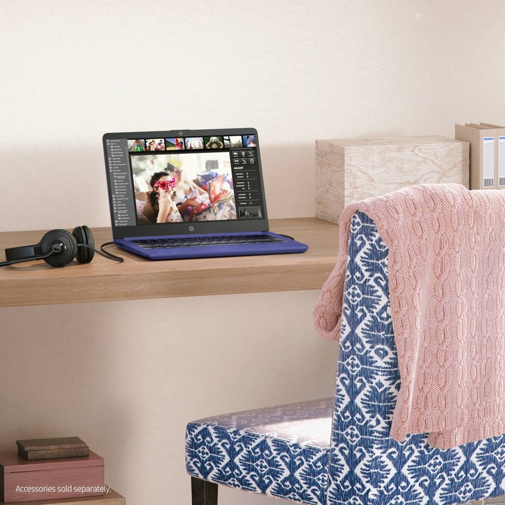 slide 2 of 7, HP Inc. HP 14" Laptop with Windows Home in S Mode - Intel Processor - 4GB RAM - 64GB Flash Storage - Indigo Blue (14-dq0005tg), 1 ct