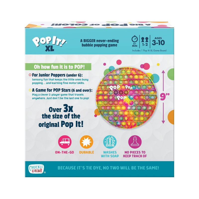 slide 4 of 9, Chuckle & Roar Pop It! XL The Jumbo Never-Ending Bubble Popping Fidget and Sensory Game - Tie Dye, 1 ct