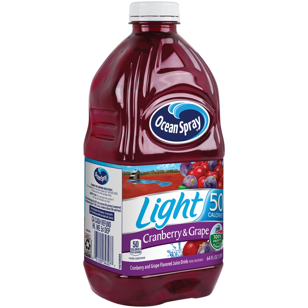 slide 5 of 5, Ocean Spray Light Cranberry and Concord Grape Juice Drink, 64 fl oz