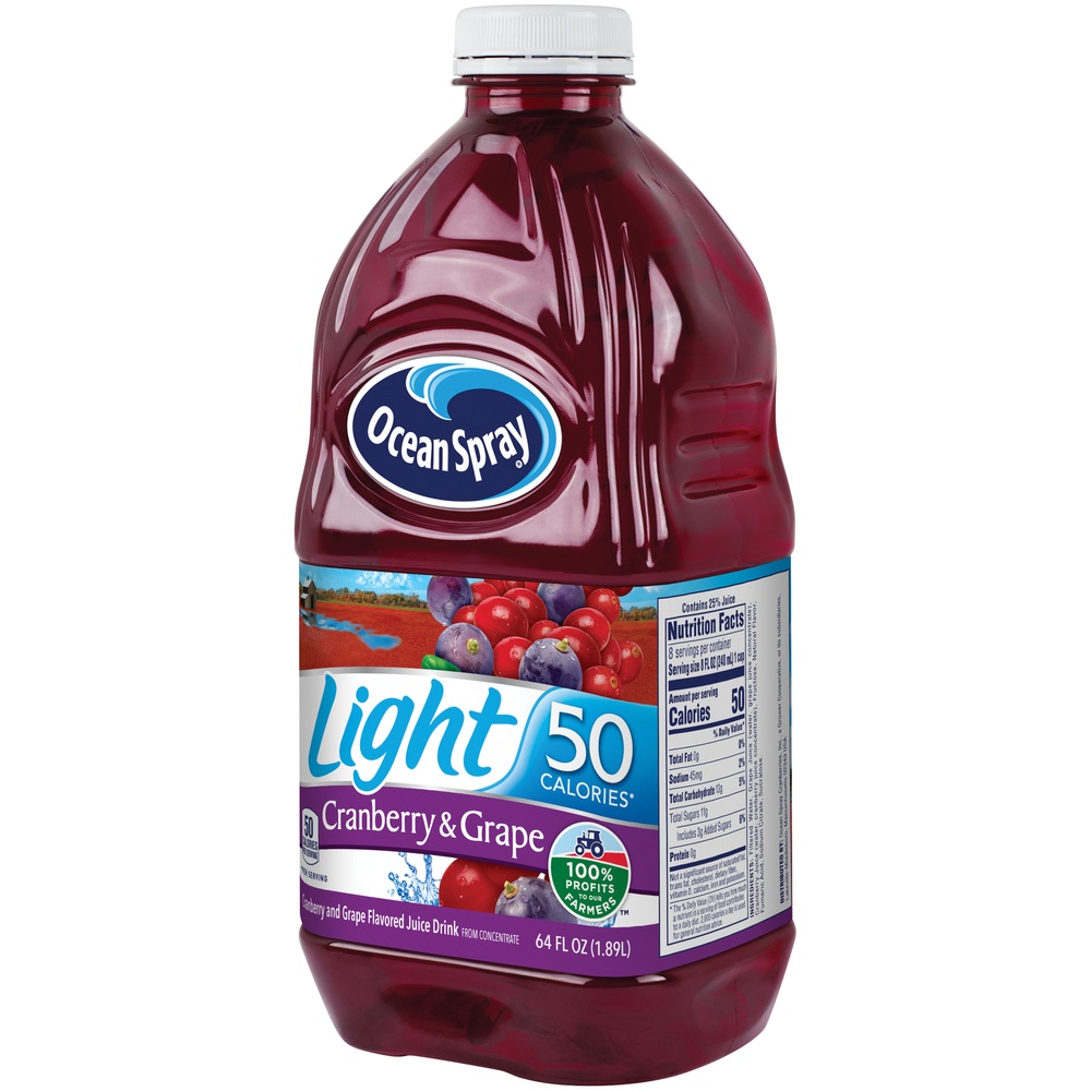 slide 2 of 5, Ocean Spray Light Cranberry and Concord Grape Juice Drink, 64 fl oz