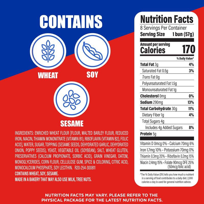 slide 4 of 13, Ball Park Everything Hamburger Bun - 16oz, 16 oz