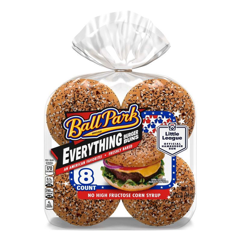 slide 8 of 13, Ball Park Everything Hamburger Bun - 16oz, 16 oz