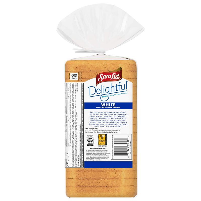 slide 5 of 15, Sara Lee Delightful White with Whole Grain - 15oz, 15 oz