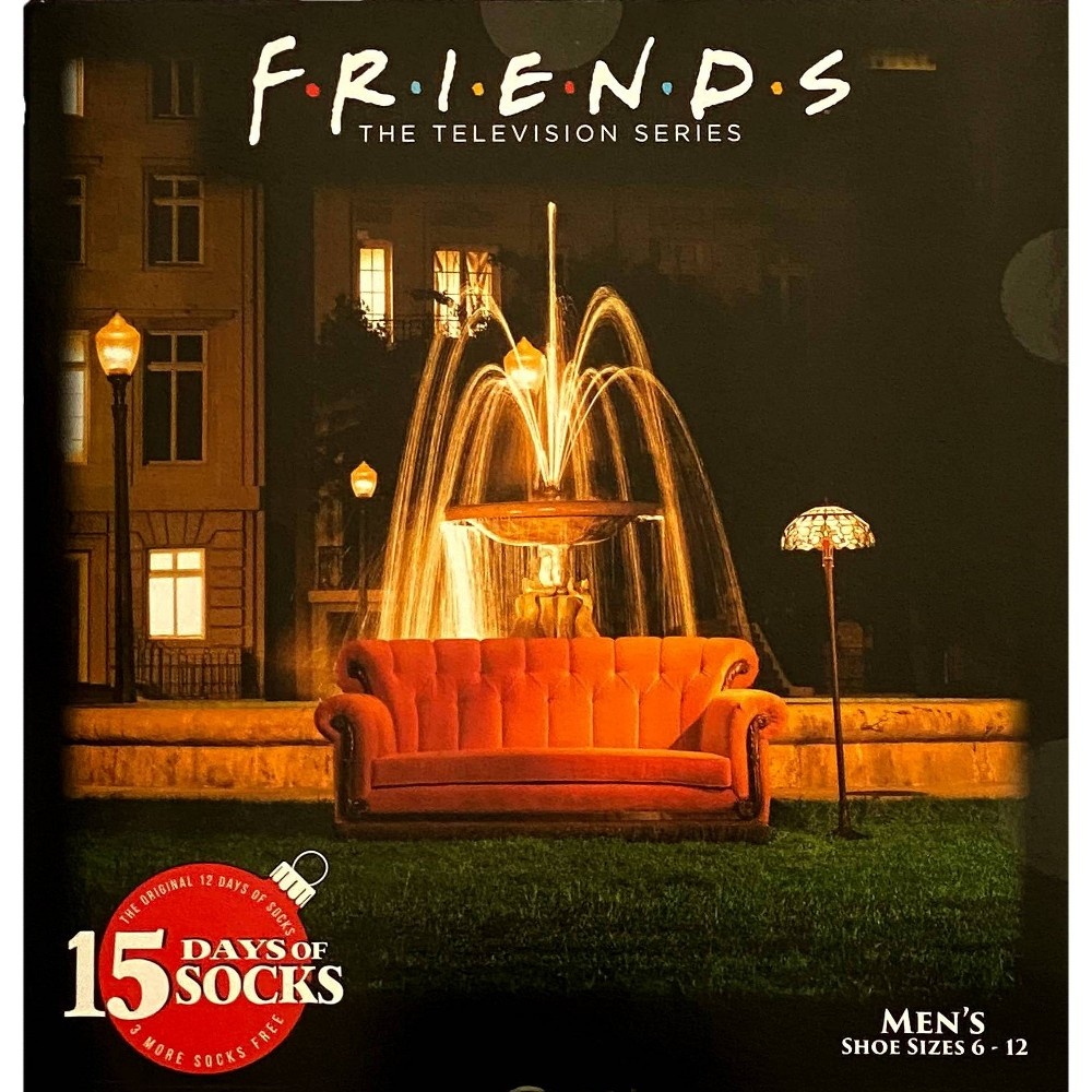 slide 2 of 4, Men's Friends 15 Days of Socks Advent Calendar 12, 15 ct