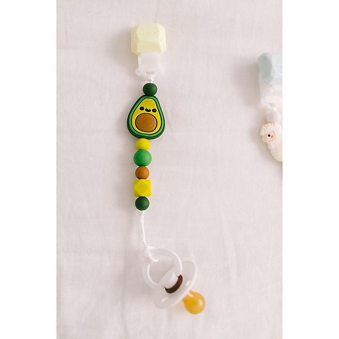 slide 4 of 6, Loulou Lollipop Darling Avocado Pacifier Clip - Green, 1 ct