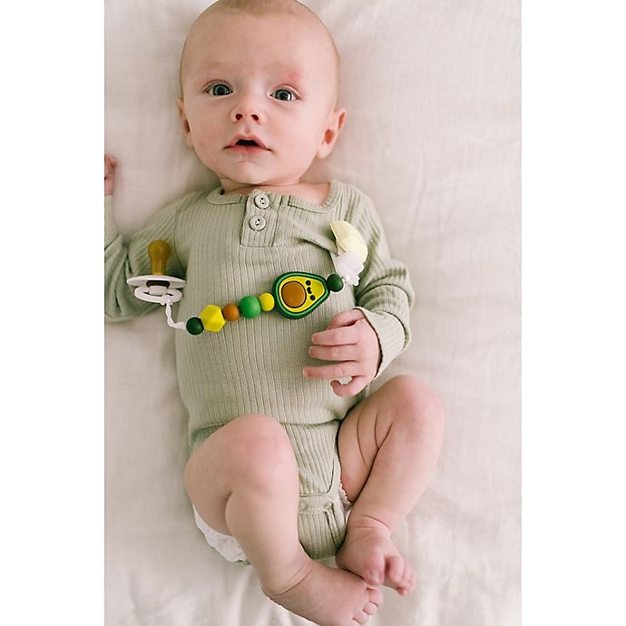 slide 6 of 6, Loulou Lollipop Darling Avocado Pacifier Clip - Green, 1 ct