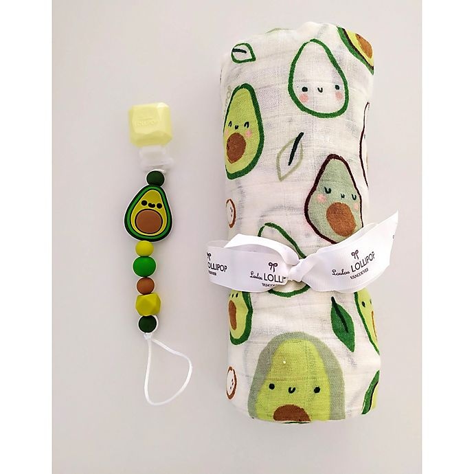 slide 3 of 6, Loulou Lollipop Darling Avocado Pacifier Clip - Green, 1 ct