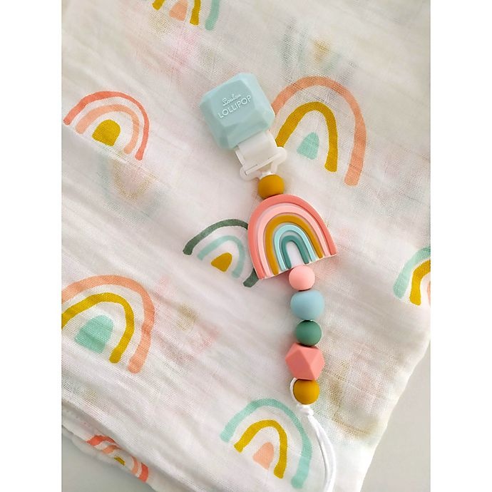 slide 3 of 4, Loulou Lollipop Darling Rainbow Pacifier Clip, 1 ct