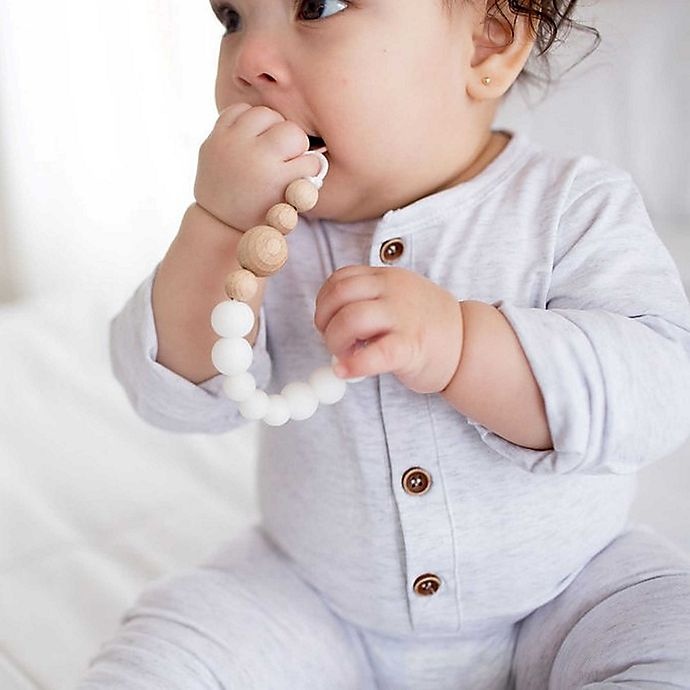 slide 2 of 4, Loulou Lollipop Soother Pacifier Clip - White, 1 ct