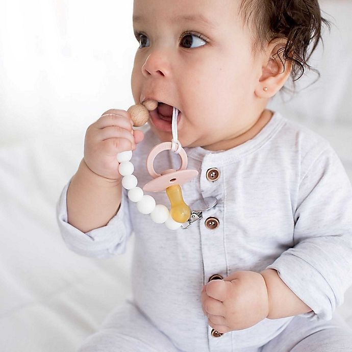 slide 3 of 4, Loulou Lollipop Soother Pacifier Clip - White, 1 ct