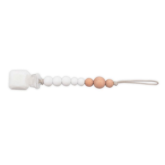 slide 4 of 4, Loulou Lollipop Soother Pacifier Clip - White, 1 ct