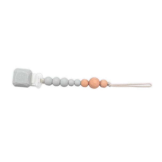 slide 5 of 5, Loulou Lollipop Soother Pacifier Clip - Grey, 1 ct