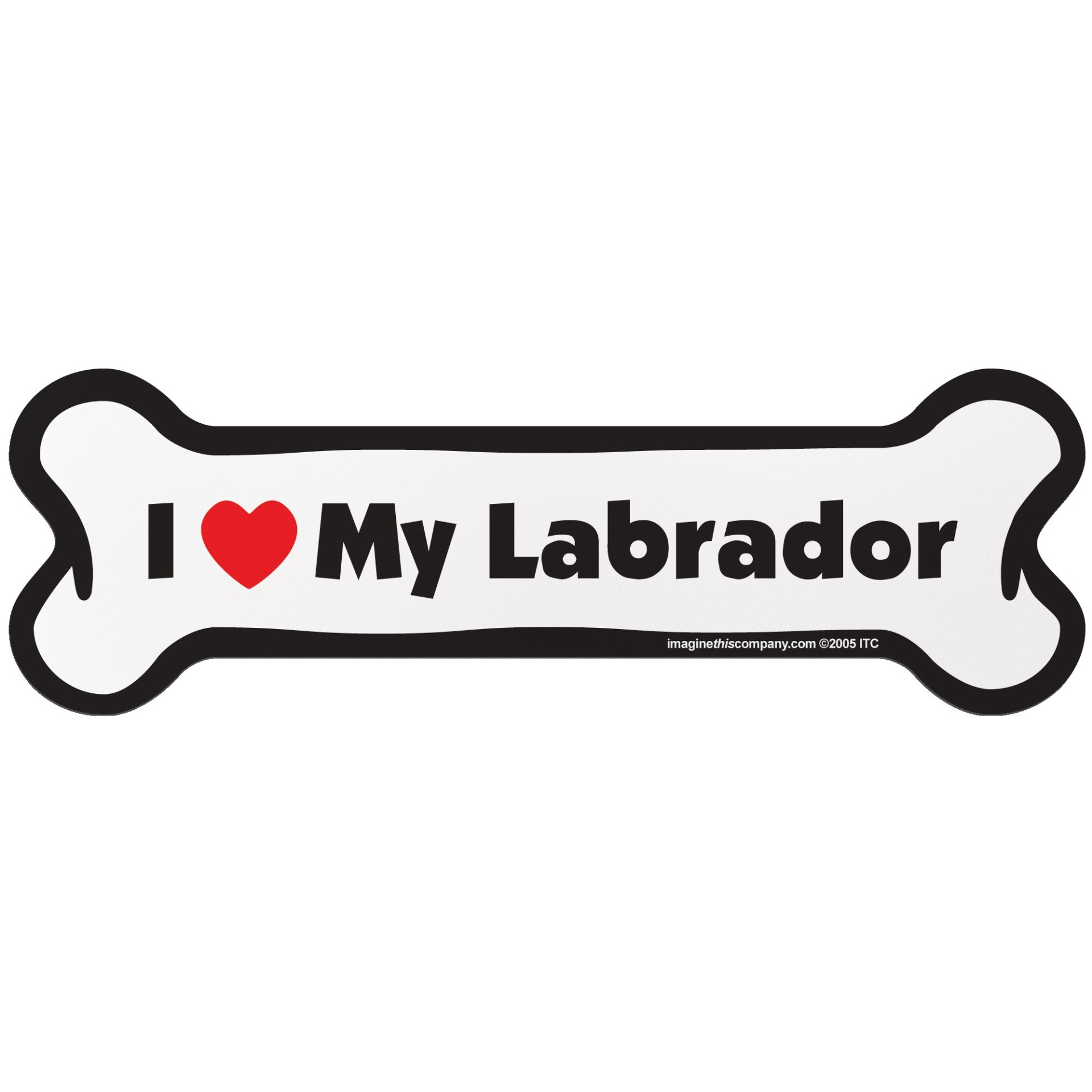 slide 1 of 1, Imagine This "I Love My Labrador" Bone Car Magnet, SM