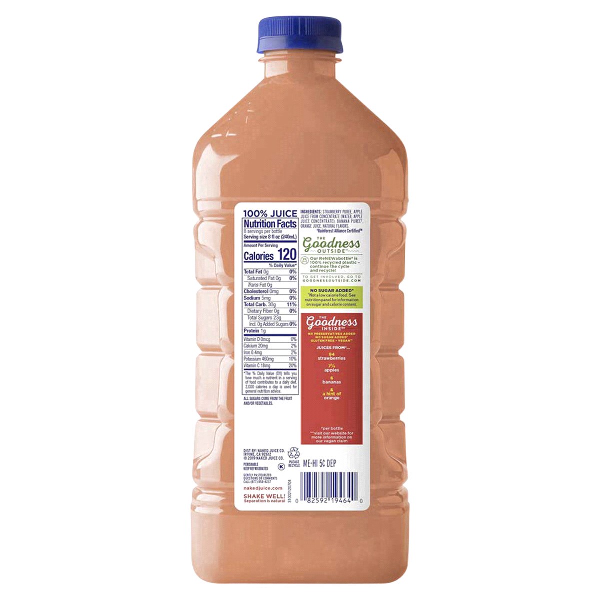 slide 2 of 2, Naked Chilled Juice, Strawberry Banana, 64 oz