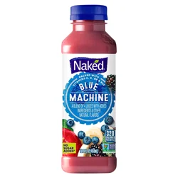 Naked No Sugar Added, Non GMO Blue Machine Fruit Juice, 15.2 Fl Oz, Bottle
