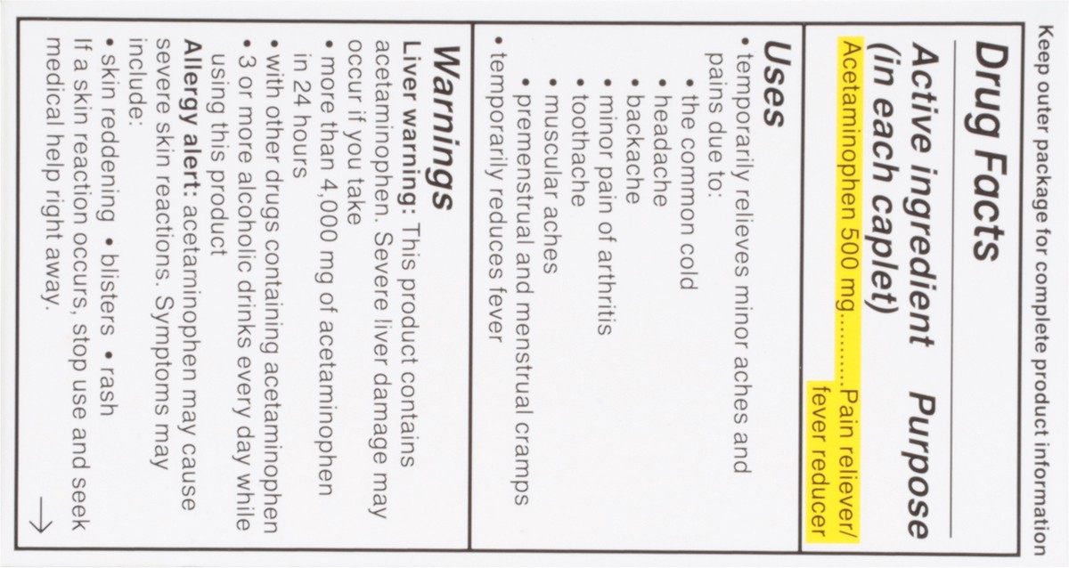 Genexa Acetaminophen Extra Strength Caplets 50 ct Shipt