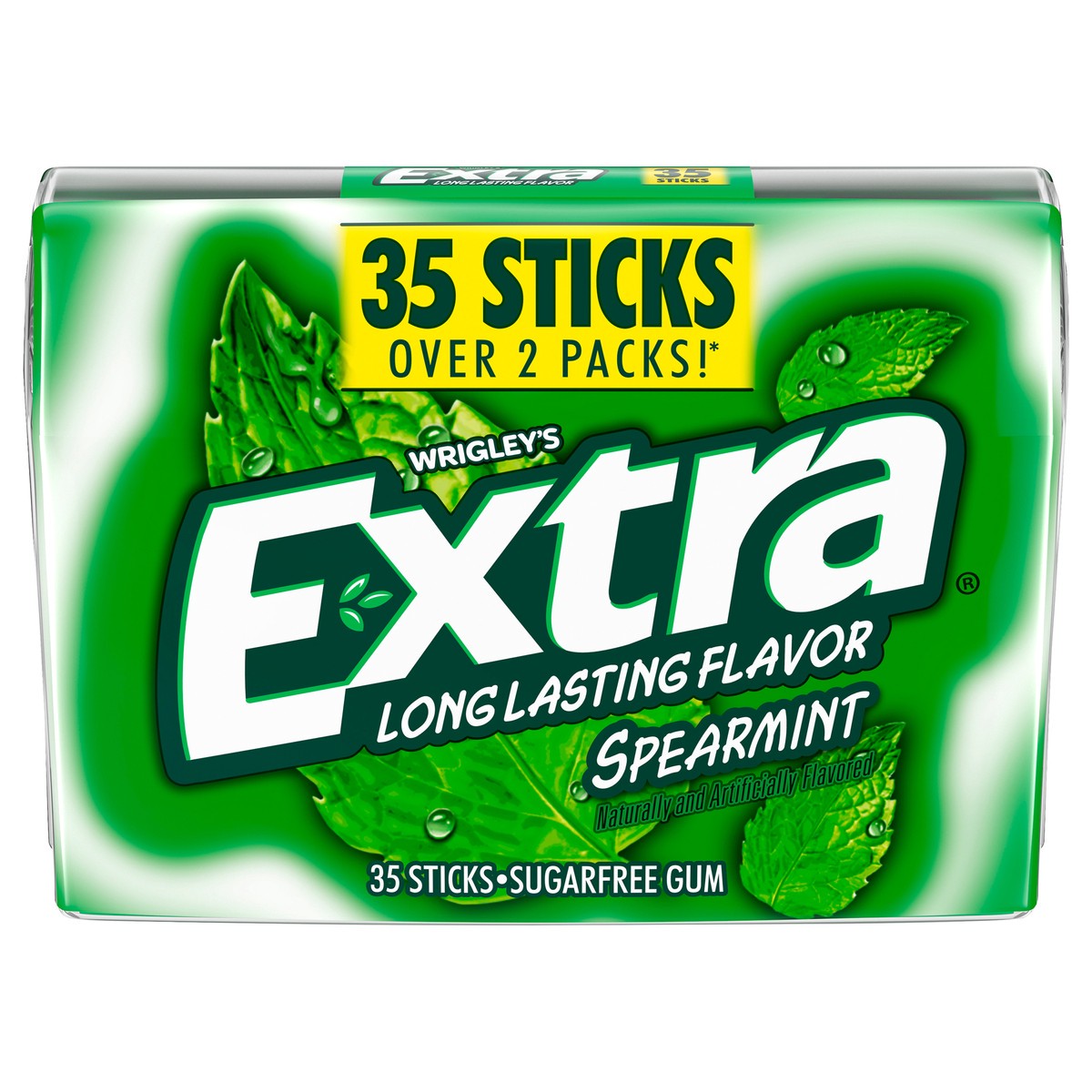 slide 1 of 8, EXTRA Gum Spearmint Sugar Free Chewing Gum Pack, 35 ct