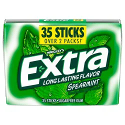 EXTRA Gum Spearmint Sugar Free Chewing Gum Pack, 35 ct