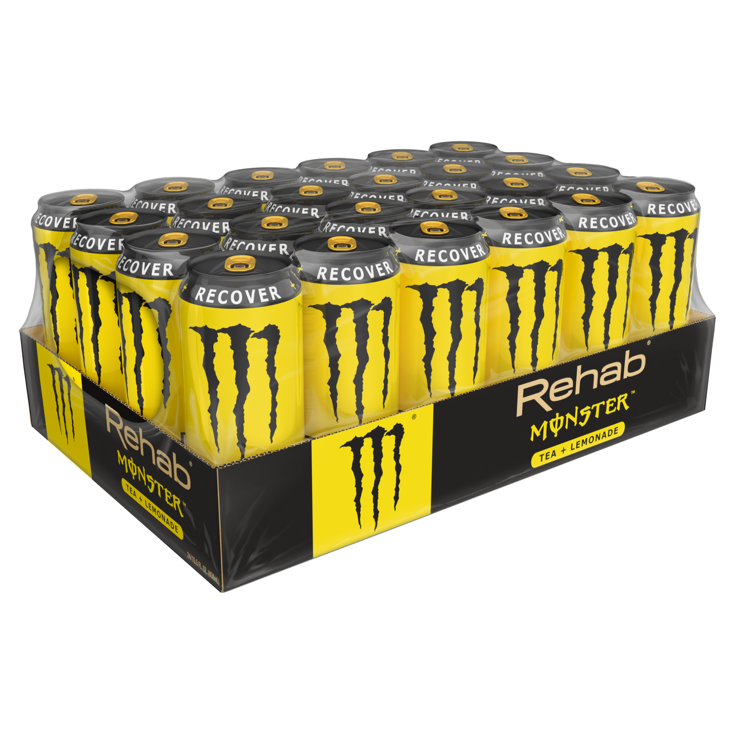 slide 4 of 5, Monster Energy It''s 2 P.M. Still sleeping, but who''s banging on the door? “Housekeeping!” Your eyes open to see a mermaid scooting across the floor. The housekeeper screams and mutters a prayer. This can''t be right. Your eyes close. It''s after 4 now. Your head''s pounding. So many questions. You''ve got to meet everyone downstairs in an hour to do it all again. Not a problem. You''re a professional. You crack open a Rehab Monster Tea + Lemonade and let the watermelon-infused electrolytes, vitamins, and botanicals work their life-giving, hydration magic. Congrats, You''re back from the dead., 15.5 oz