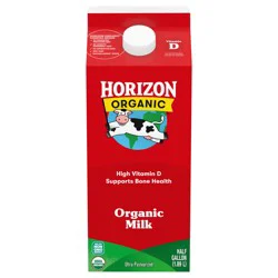 Horizon Organic Whole High Vitamin D Milk, Half Gallon