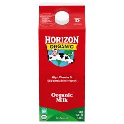 Horizon Organic Whole High Vitamin D Milk, Half Gallon