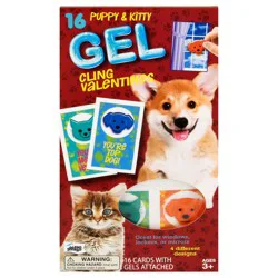 Mello Smello Puppy & Kitty Gel Cling Valentine's Day Cards - 16 Each