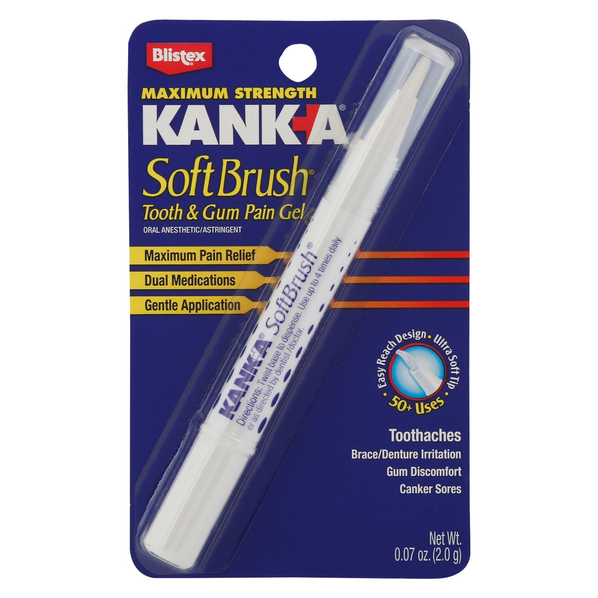 slide 1 of 9, KANK-A Kank A Softbrush Kanka Softbrush Pain Gel, 0.07 oz