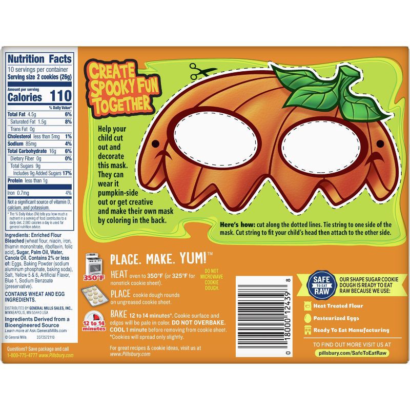 slide 4 of 9, Pillsbury Ready-to-Bake Pumpkin Shape Sugar Cookie Dough - 9.1oz/20ct - Halloween, 9.1 oz, 20 ct