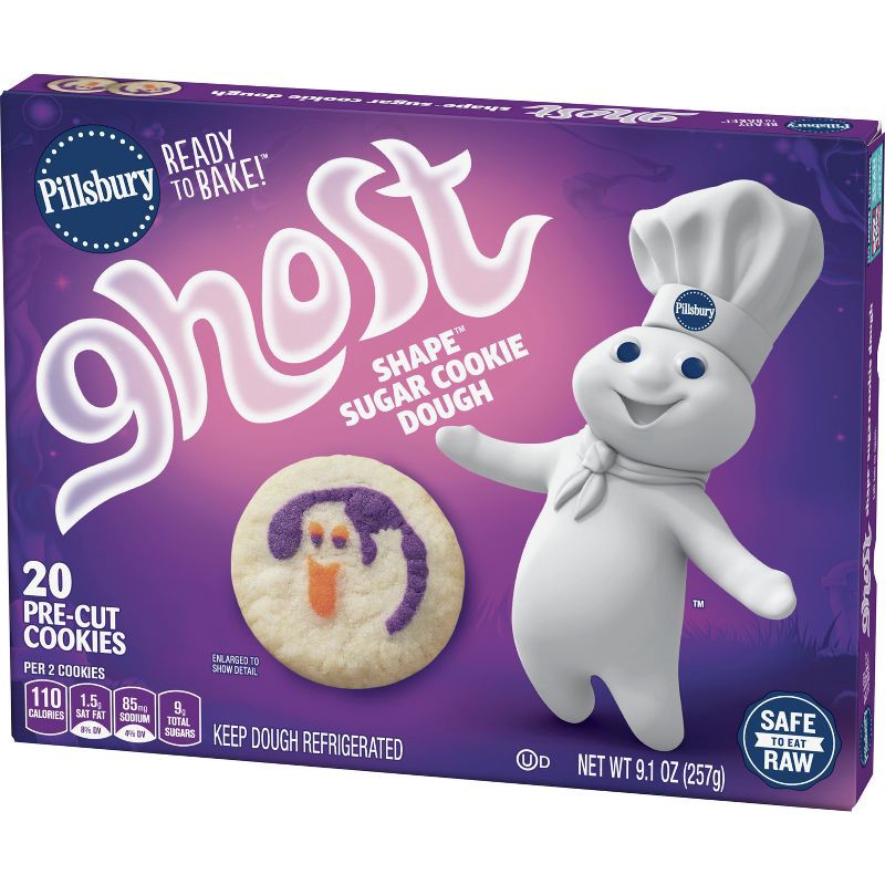 slide 3 of 12, Pillsbury Ready-to-Bake Ghost Shape Sugar Cookie Dough - 9.1oz/20ct - Halloween, 9.1 oz, 20 ct