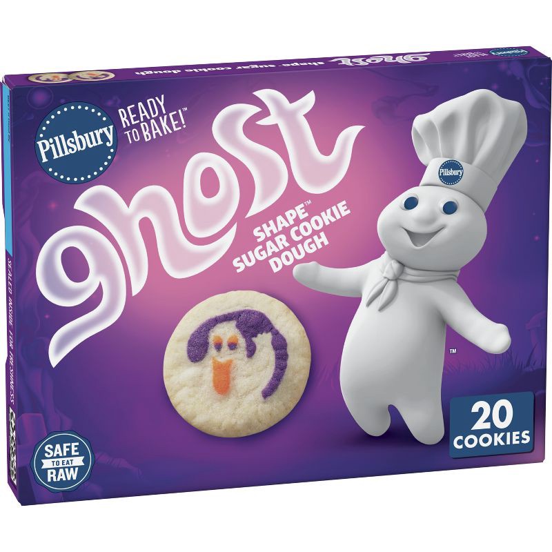 slide 1 of 12, Pillsbury Ready-to-Bake Ghost Shape Sugar Cookie Dough - 9.1oz/20ct - Halloween, 9.1 oz, 20 ct