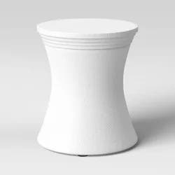 Threshold designed w/Studio McGee White Faux Stone Patio Accent Table - Threshold™ designed with Studio McGee