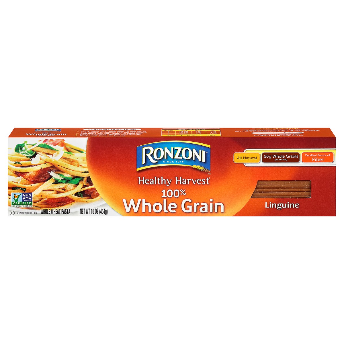 slide 1 of 7, Ronzoni Healthy Harvest Linguine Whole Grain Whole Wheat Pasta 16 oz, 16 oz