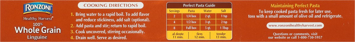 slide 7 of 7, Ronzoni Healthy Harvest Linguine Whole Grain Whole Wheat Pasta 16 oz, 16 oz