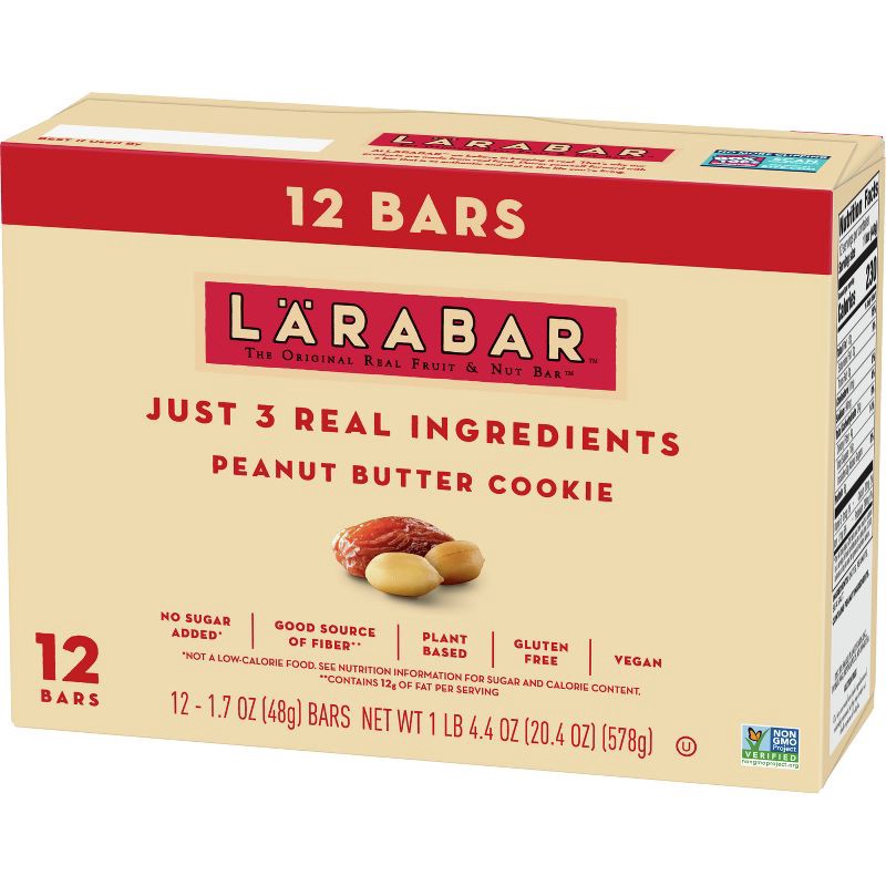 slide 3 of 10, Larabar Peanut Butter Cookie Protein Bar - 20.4oz/12ct, 20.4 oz, 12 ct