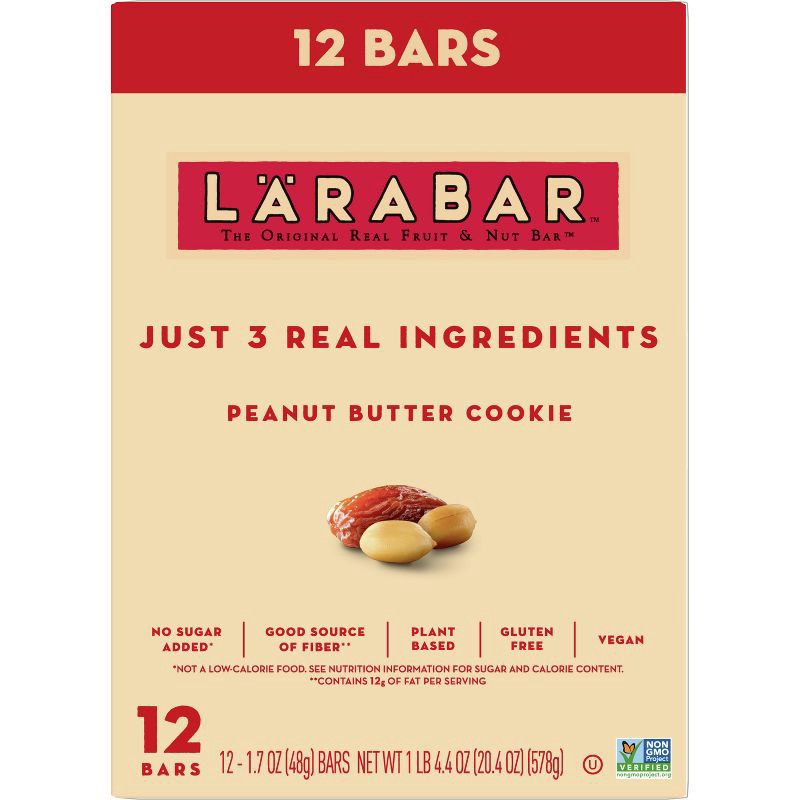 slide 4 of 10, Larabar Peanut Butter Cookie Protein Bar - 20.4oz/12ct, 20.4 oz, 12 ct