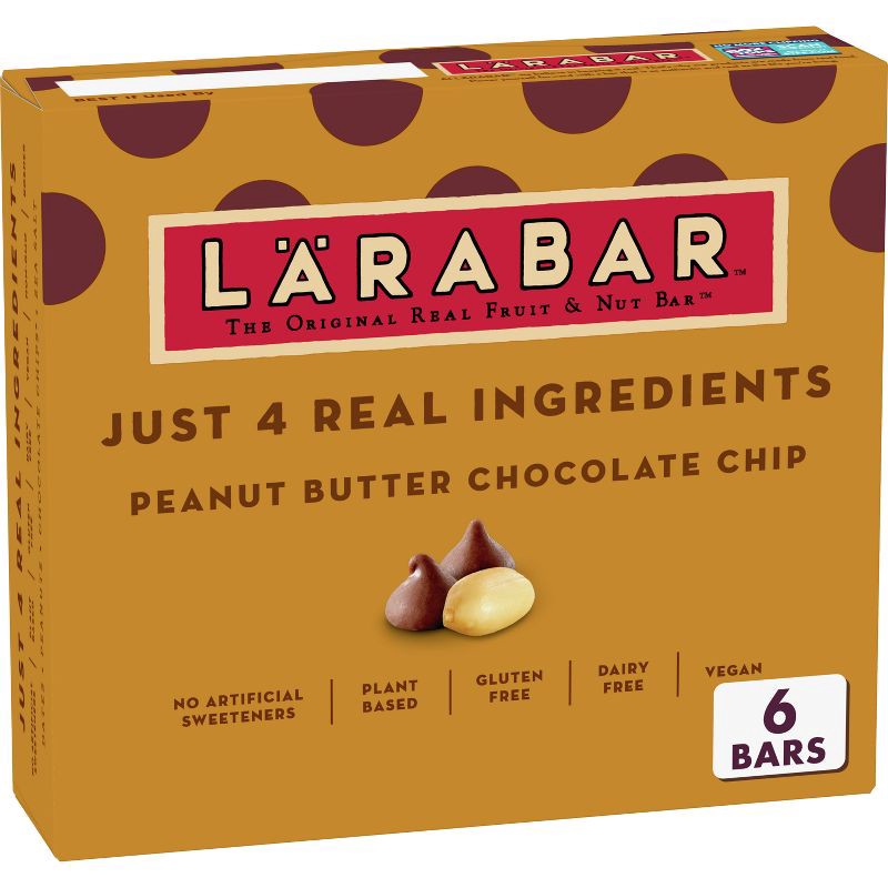 slide 1 of 6, Larabar Peanut Butter Chocolate Chip Protein Bar - 9.6oz/6ct, 9.6 oz, 6 ct