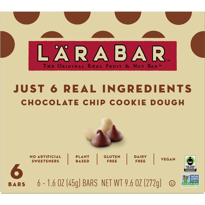 slide 2 of 14, Larabar Chocolate Chip Cookie Dough Protein Bar - 9.6oz/6ct, 9.6 oz, 6 ct