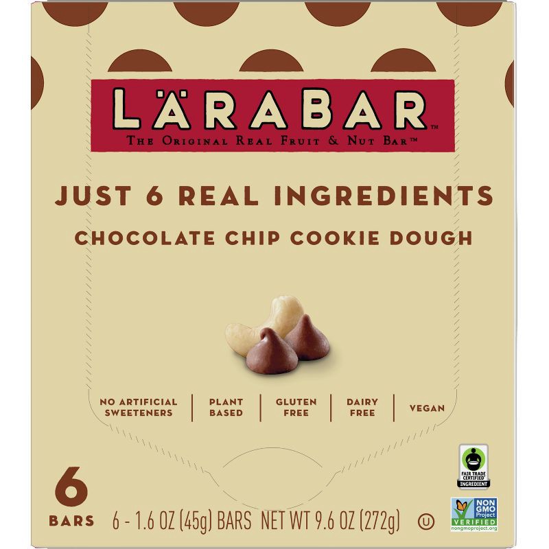 slide 4 of 14, Larabar Chocolate Chip Cookie Dough Protein Bar - 9.6oz/6ct, 9.6 oz, 6 ct