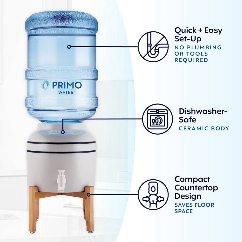 slide 3 of 8, Primo Water Countertop Water Dispenser: White Beverage Server for Cold Drinks, Dishwasher-Safe, 1-Year Warranty, 1 ct