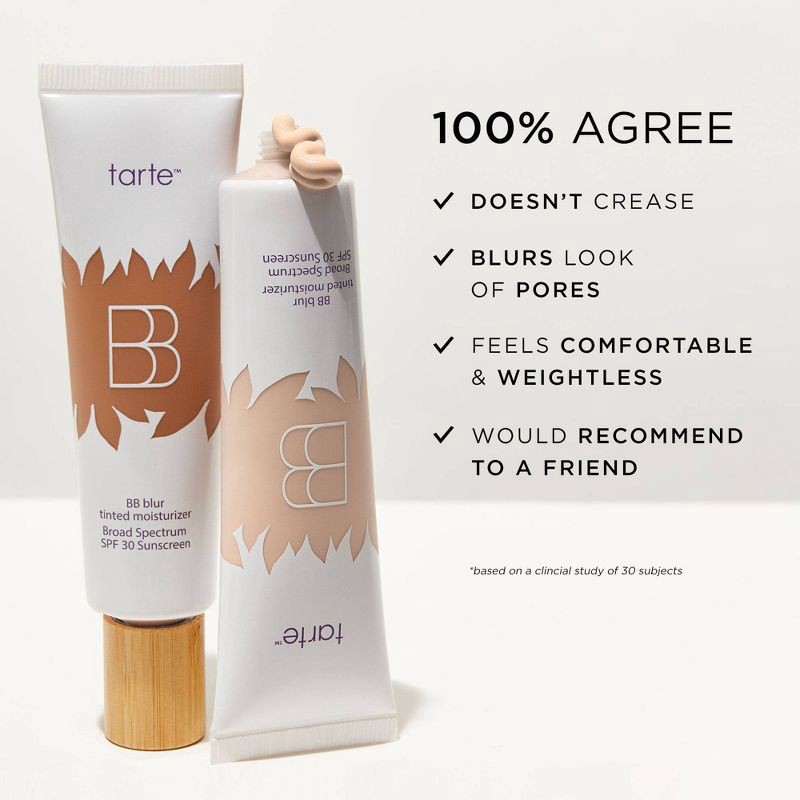 slide 5 of 6, tarte BB Blur Tinted Moisturizer Broad Spectrum SPF 30 Sunscreen - Tan-Deep - 1 fl oz - Ulta Beauty, 1 fl oz