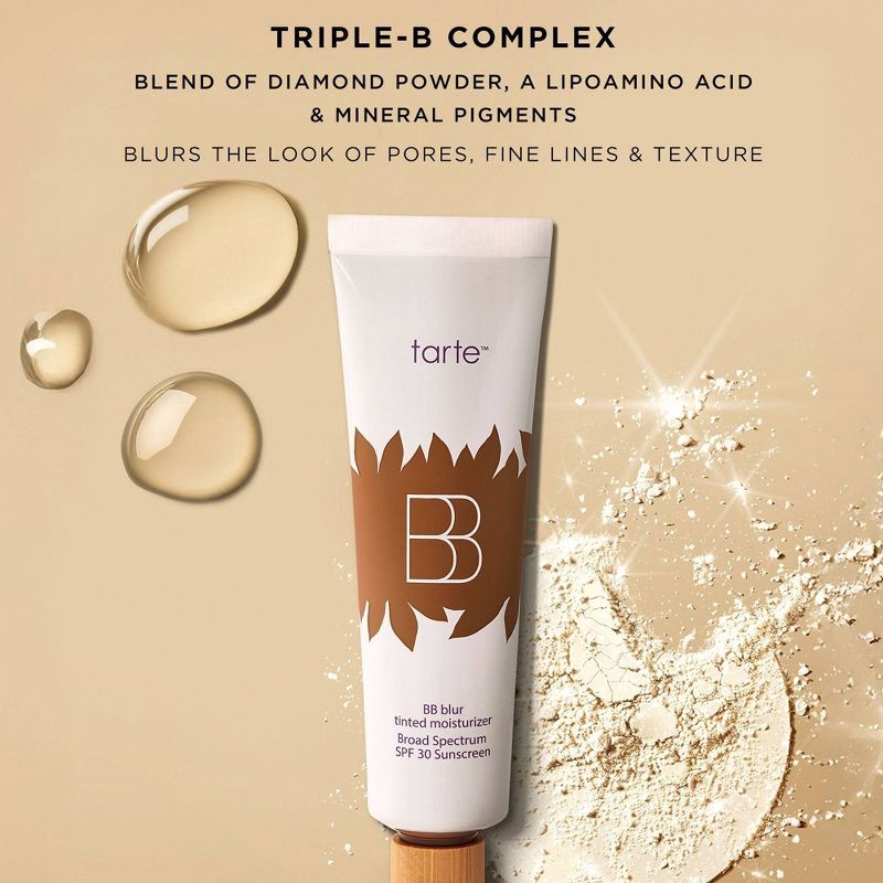 slide 6 of 6, tarte BB Blur Tinted Moisturizer Broad Spectrum SPF 30 Sunscreen - Tan-Deep - 1 fl oz - Ulta Beauty, 1 fl oz